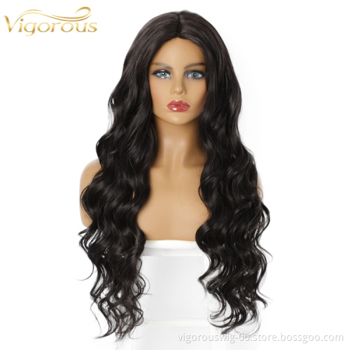 Plucked Hairlinde Wavy Cheap High Quality For Black Women Heat Resistant Hair Extension Lacefront Synthetic Wigs